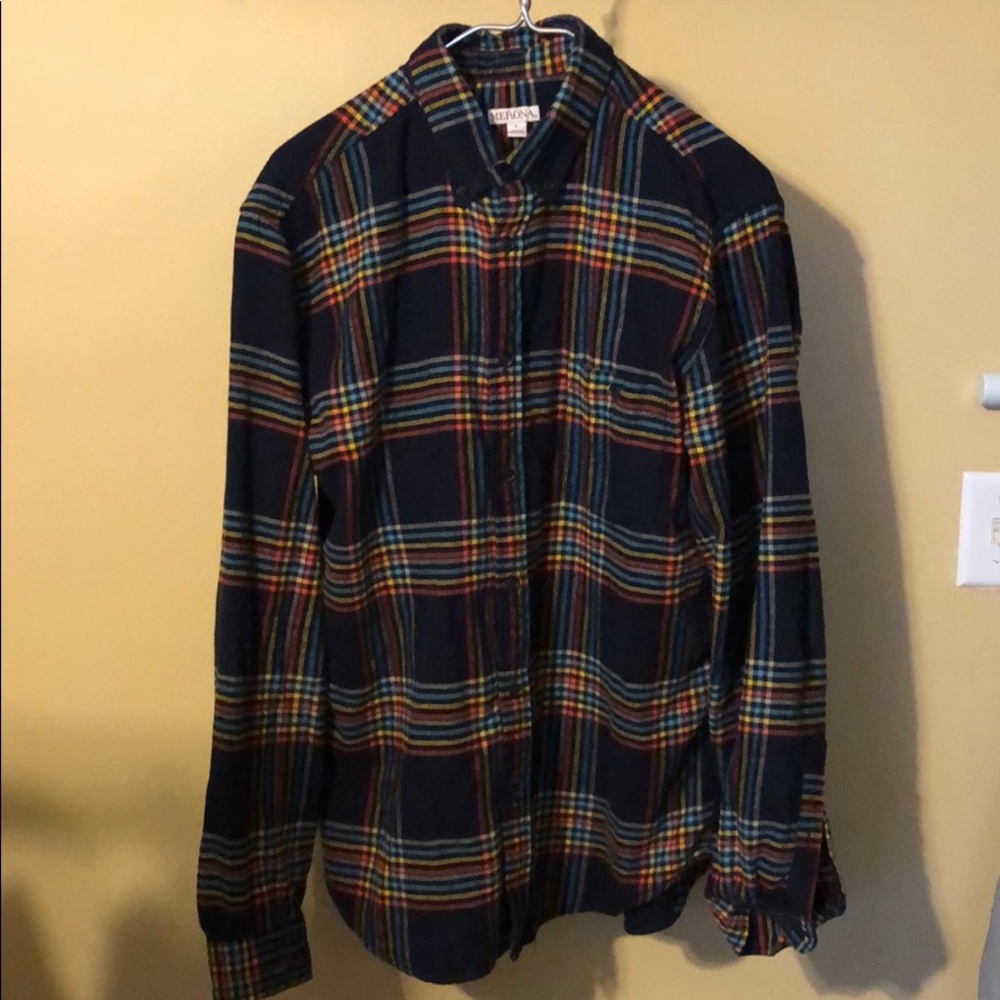 Multi Color Blue Flannel Shirt